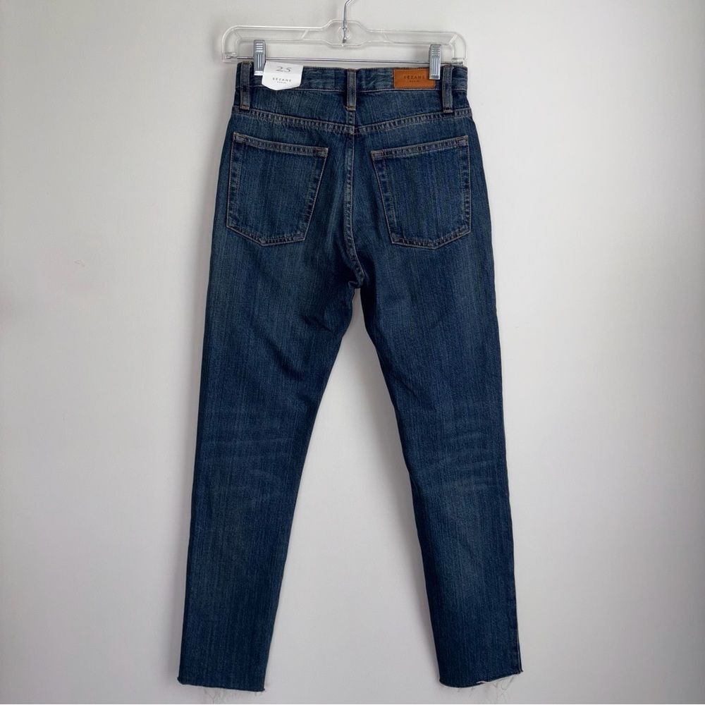 Sezane Button Fly Raw Hem Blue Jeans Denim 1967 Brut Sexy NEW - Picture 7 of 10